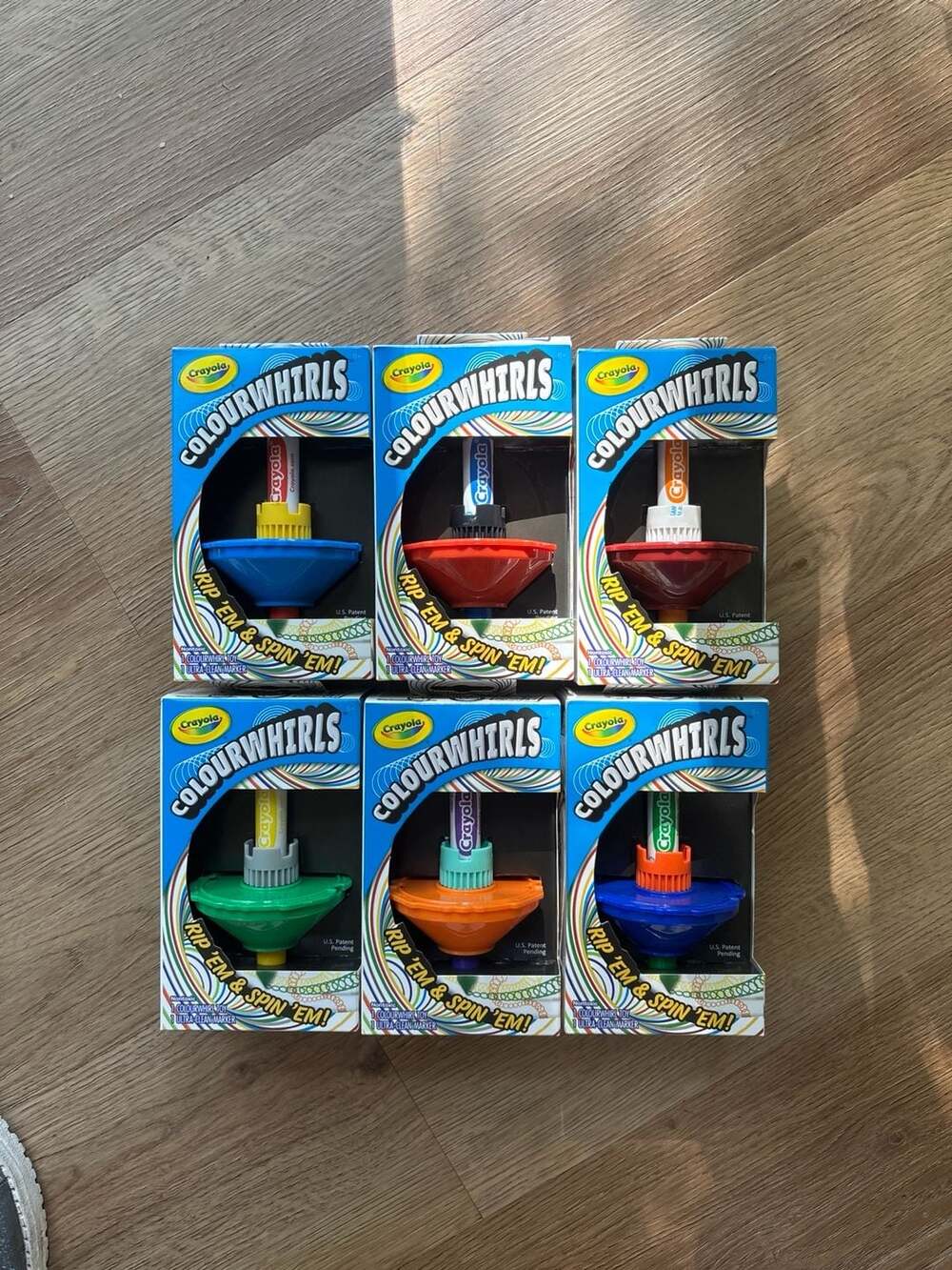 Crayola Colourwhirls Rip 'Em & Spin 'Em Spinning Top Toy Set of 6
